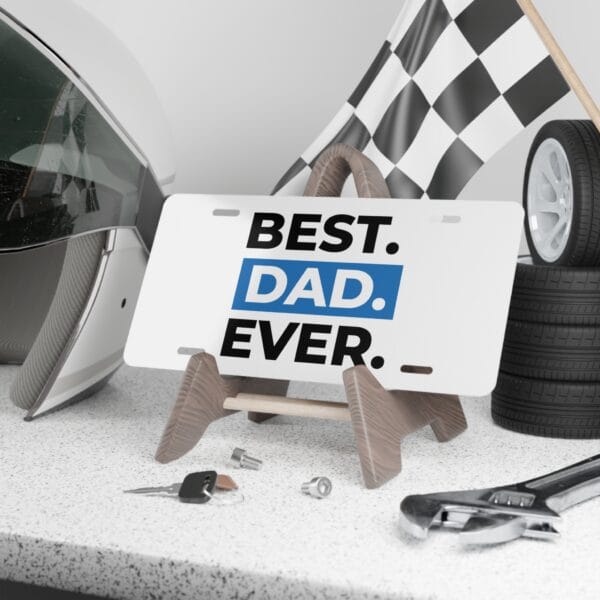 Best Dad Ever Personalised Car Plate - Image 4